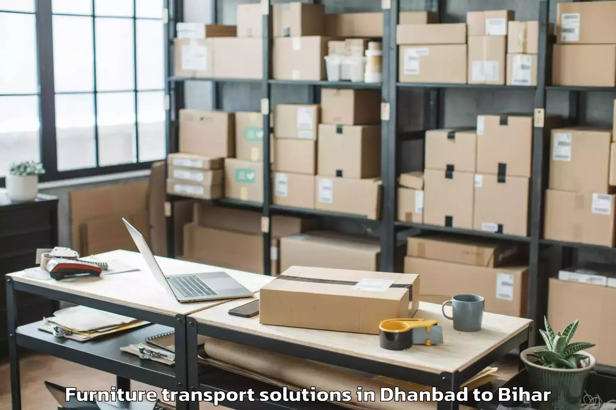 Easy Dhanbad to Wazirganj Furniture Transport Solutions Booking